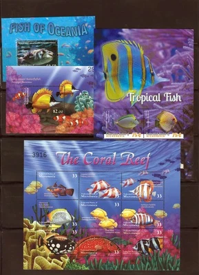 Tropical Fish and Coral Reefs, 6 Page Micronesia MNH Collection ZAYIX 0825L1697 - Image 1 of 4