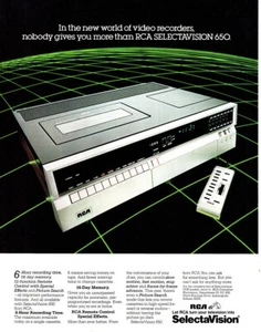 1981 RCA Video Recorder: Selectavision 650 Vintage Print Ad - Picture 1 of 1