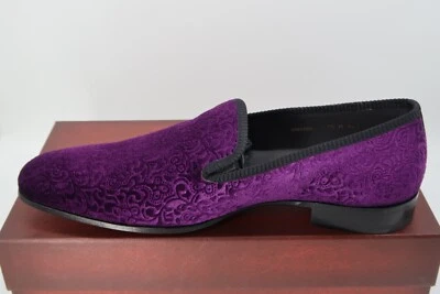 Mezlan Dresden Custom Velvet Loafers Mens Dress Purple Shoes Size 11.5 Brand New - Image 1 of 4