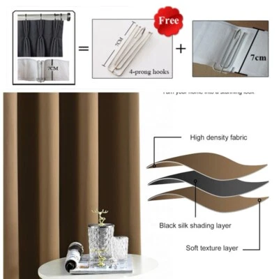 Extra High 300cm/400/500cm Living Room Curtains Custom Made 75-95% Blackout - Image 1 of 4