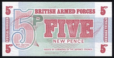 Great Britain British Armed Forces 6th Series BWC P-M47 5 New Pence 1972 UNC - Image 1 of 4