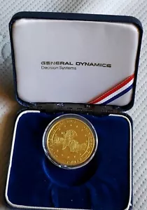 Vintage Advertising Challenge Coin General Dynamics Gold Tone With Case 07-16 - Picture 1 of 6