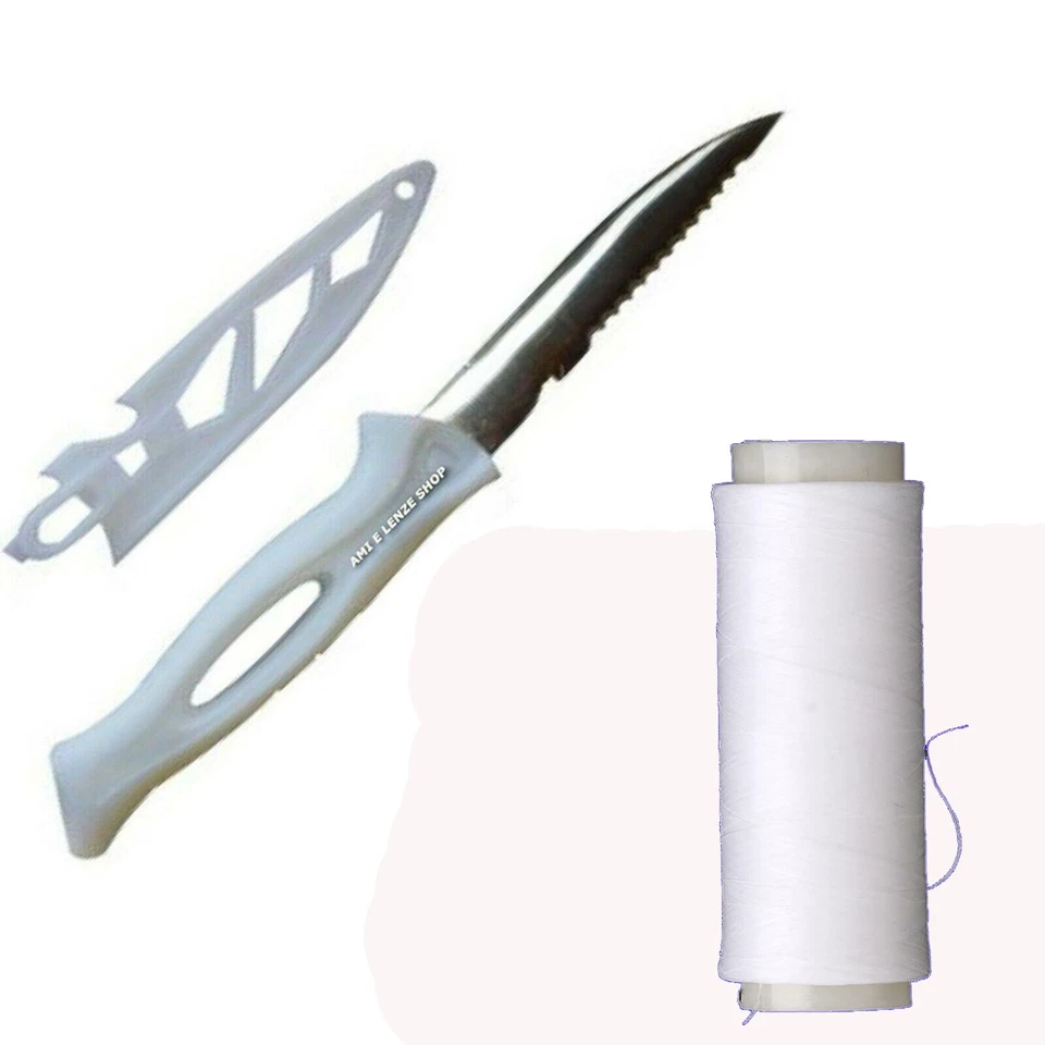 coltello sfilettatore per esche+ filo elastico pesca per esche molli sarde cozze - Immagine 1 di 1