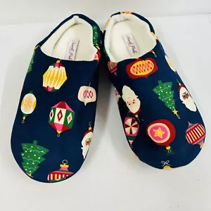 Zapatillas sin cordones North Pole Trading Co. vintage azul marino adornos MEDIANAS nuevas - Imagen 1 de 10