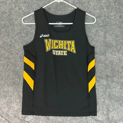 Wichita State Shockers Womens Shirt Large Asics Black Yellow Tank Top NCAA Run F - Image 1 of 4
