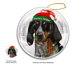 Santa's Helper Ornament - Bluetick Coonhound 4028 - Picture 1 of 1
