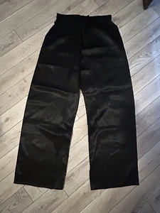 Vintage Black Silk Pants, Size S - Picture 1 of 3