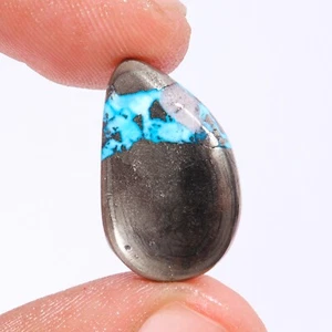 13.45 Ct Natural Persian Turquoise Cabochon Loose Gemstone Certified Turquoise - Picture 1 of 2
