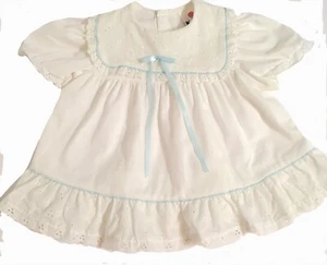 Vintage K.L.L. 12 Mos. Weißes Prärie Kleid - Ösen Spitzenbesatz Cottagecore EUC! - Bild 1 von 7