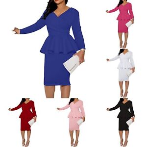 2022 Neu Kleider Langarm Langarm Büro Damen Europa Amerika Hip Bag Kleid Trendy