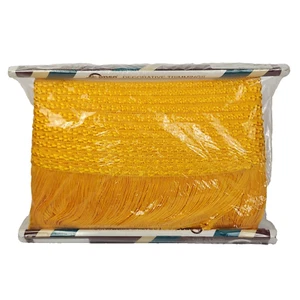 Vintage Conso Upholstery Trim 4" Heavy Chainette Fringe 18 YARDS Flag Gold D13 - Picture 1 of 21