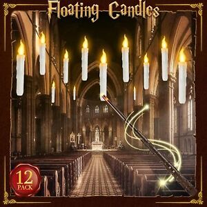 12  Harry Potter remote Wand Floating Flameless  LED Candles Party Home Decor