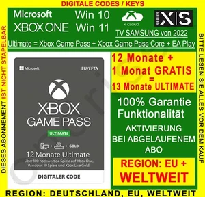 Xbox Game Pass Ultimate 12 + 1 Monate Game Pass Core Download Code DE EU GLOBAL - Bild 1 von 10