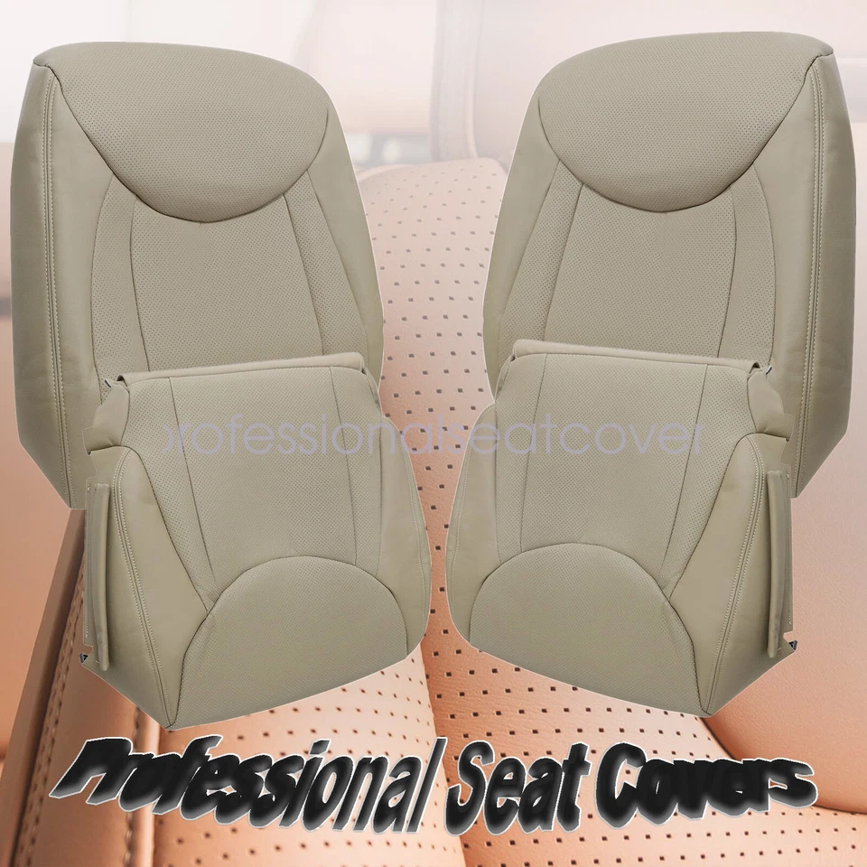 Driver & Passenger Leather Seat Cover Tan For 2001 to 2006 Lexus LS430 - Image 1 of 4