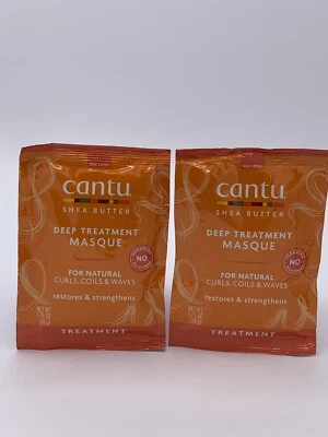 Mascarilla de tratamiento profundo de manteca de karité Cantu mascarilla capilar rizos naturales bobinas ondas Foto 1 de 4