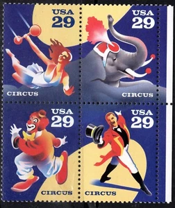 US Stamp Scott #2753a, 29c, Circus, Block of 4, MNH, SCV$2.40 - Picture 1 of 1