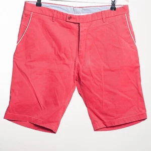 Bermudas Berwich Pantalones Cortos Sarga Roja Algodón Hecho en Italia EU52 - Imagen 1 de 3