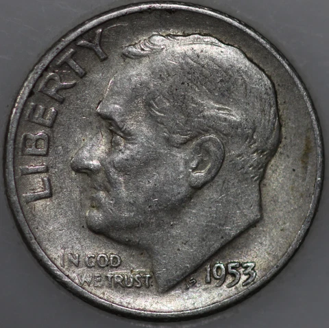 * 1953-S Roosevelt Dime 90% Silver As Shown Cover