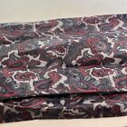 Vintage Oblong Rectangle Long Scarf Gray Grey & Deep Red Paisley 8" X 63"