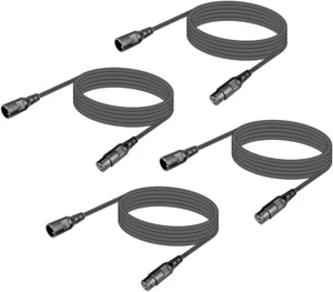 4 Packs 3 Pin DMX Cables Male Female XLR Patch Cables, Cable DMX 1.2M 4Ft XLR Ma - Picture 1 of 4