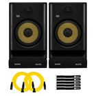 Krk Rokit Rp8 G5 8" Studio Monitors 2-pack With Yellow Xlr Cables