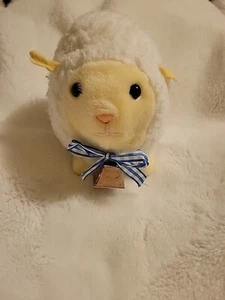 VINTAGE EDEN WHITE FLEECE LAMB SHEEP WITH COW BELL COLLAR PLUSH STUFFED ANIMAL - Picture 1 of 9