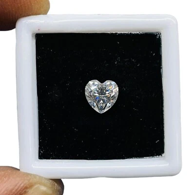 Piedra preciosa suelta corte corazón 6 mm moissanita blanca VVS D 0,87 quilates certificado GRA Foto 1 de 4