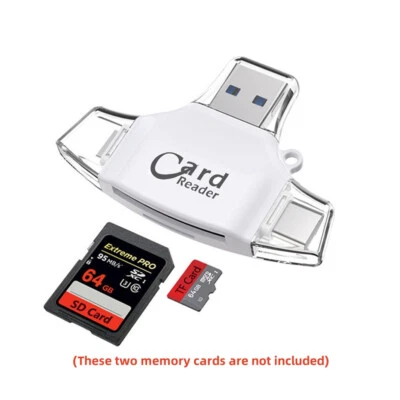 4-in-1 SD/TF Card Reader Micro SD USB 2.0 OTG Adapter For iPhone 13 Pro Max Mini - Image 1 of 4