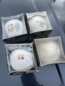 New 4 Lot Spalding Dudley Thunder Official Softball Leather - NOS WT12 ND - Picture 1 of 6