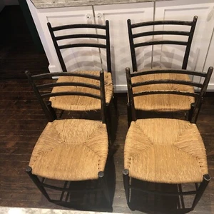 4 Vtg MCM Italian Chiavari Spinetto Dinning Chairs Italy Super leggera Gio Ponti - Picture 1 of 12