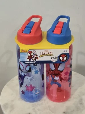 Zak Designs 20oz Spiderman Kids Straw Water Bottle, Durable Plastic Flip Top NEW - Image 1 of 3