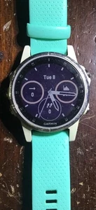 Reloj GPS multideporte Garmin Fenix 5s Plus con cargador - azul/verde - funciona - Imagen 1 de 5