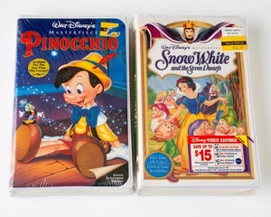 Disney VHS  Factory Sealed, Snow White, Pinocchio - Lot Of 2 - Picture 1 of 5