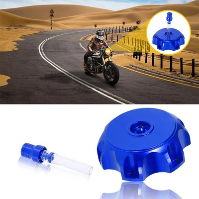 Blue Gas Fuel Tank Cap Kit For Kawasaki KX250 KX250R KX85 Suzuki DR200S DR250SE - Image 1 of 4