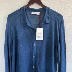 Maison Montegut Mens Cargian Sweater Size M Blue - Picture 1 of 4
