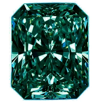 3.75 Ct 9*8 Mm Radiant Cut Dark Blue Moissanite VVS1 Loose Lab Created Gemstone - Image 1 of 2