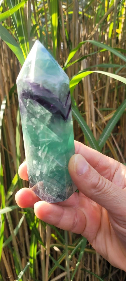  FLUORIT, Regenbogen Fluorit  Spitze/Tower/ 478g - Bild 1 von 4