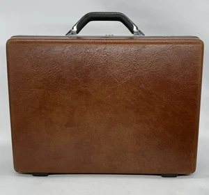 Vintage Samsonite Briefcase Omega Combination Lock Hard Shell Brown Case - Picture 1 of 7