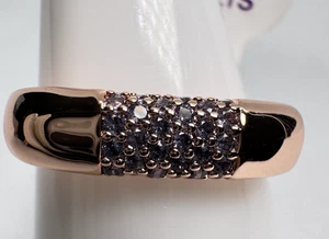 Size 9 Bomb Party Ring - RBP6782 Eccentric Details -  Light Tanzanite Cubic Zirc - Picture 1 of 5