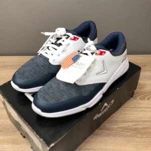 Callaway Coronado V3 SL Mens Sz 8.5 Golf Shoes Red White Blue Waterproof Lace-Up - Picture 1 of 12