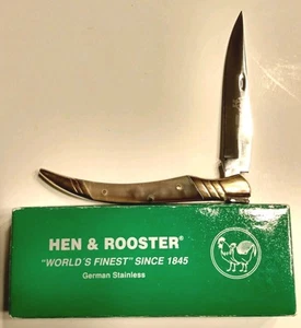 Hen & Rooster Spanish Style Toothpick Pocket Knife Ox Horn Handle Made in Spain - Picture 1 of 9