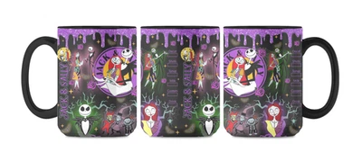 Taza de café/té de cerámica de 11 oz o 15 oz - Halloween - Jack Skellington y Sally - Regalo Foto 1 de 2