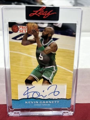 2022 Leaf Pro Set Kevin Garnett Boston Celtics Auto Blue /9 - Image 1 of 3
