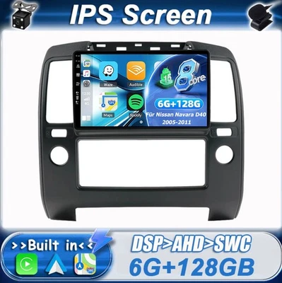 6G+128G Android 15 Autoradio Für Nissan Navara D40 2005-2011 GPS CarPlay Navi BT - Bild 1 von 4