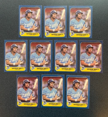 Десять (10) штук лот 1986 Fleer #5 Джордж Бретт - Royals - Изображение 1 из 2