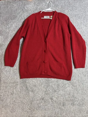 White Stag Cardigan Sweater Women XL Knit Grandmacore Shoulder Pads 90s Inspired - Image 1 of 4