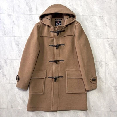Gloverall Duffle Coat Wool Camel Check Lined Hooded M From Japan - Image 1 of 4