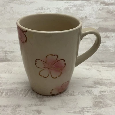 Taza Hibisco Pier 1 Imports Per89 Rosa Flores Tostado Beige 12 Onzas Foto 1 de 2