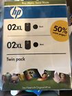 Hp 02 Xl Genuine Black Printer Ink Cartridges Sealed Expired Twin Combo Pack