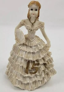 Vintage Victorian Ceramic 15th Birthday Girl Figurine Lady Woman Elegant Gown - Picture 1 of 9
